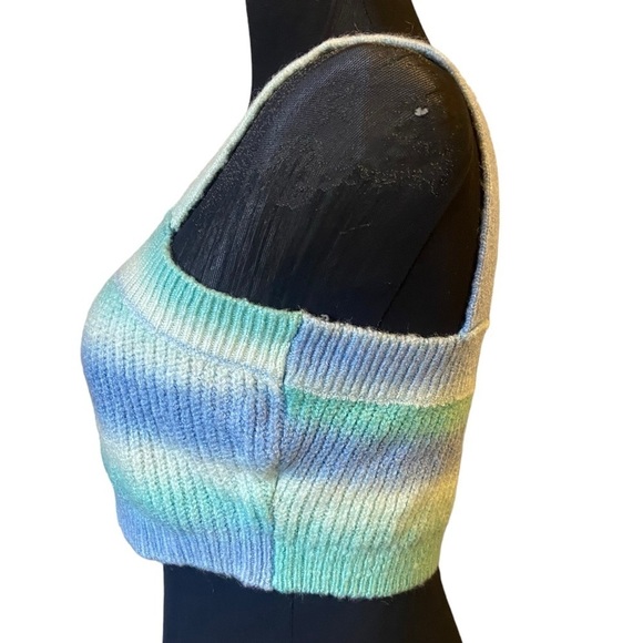 Bailey Rose Blue/Green Sweater Cropped Tank Top Medium - Picture 5 of 10